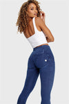 WR.UP® Denim - 3 Button High Waisted - 7/8 Length - Dark Blue + Blue Stitching 2