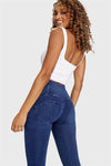 WR.UP® Denim - 3 Button High Waisted - 7/8 Length - Dark Blue + Blue Stitching 4