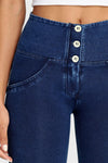 WR.UP® Denim - 3 Button High Waisted - 7/8 Length - Dark Blue + Blue Stitching 10