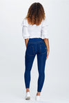 WR.UP® Denim - High Waisted - 7/8 Length - Dark Blue + Yellow Stitching 10