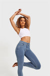 N.O.W® Denim - High Waisted - 7/8 Length - Light Blue + Yellow Stitching 6