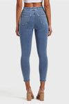 N.O.W® Denim - High Waisted - 7/8 Length - Light Blue + Yellow Stitching 12