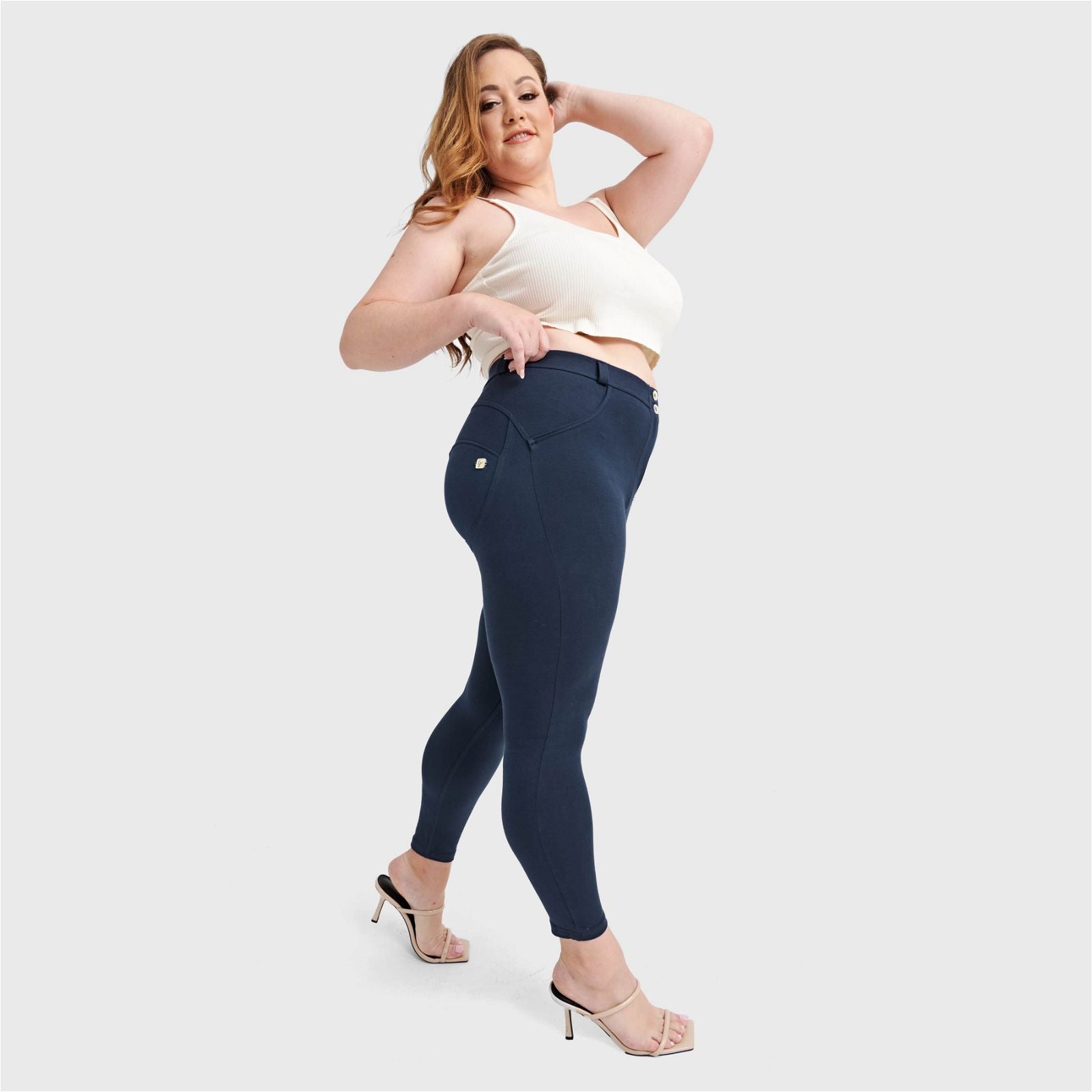 WR.UP® Curvy Fashion - High Waisted - 7/8 Length - Navy Blue 3