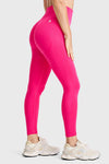 Seamless Active Leggings - High Waisted - 7/8 Length - Pink 1