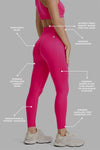 Seamless Active Leggings - High Waisted - 7/8 Length - Pink 2