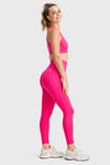 Seamless Active Leggings - High Waisted - 7/8 Length - Pink 5