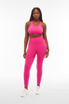 Seamless Active Leggings - High Waisted - 7/8 Length - Pink 9