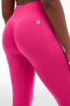 Seamless Active Leggings - High Waisted - 7/8 Length - Pink 11