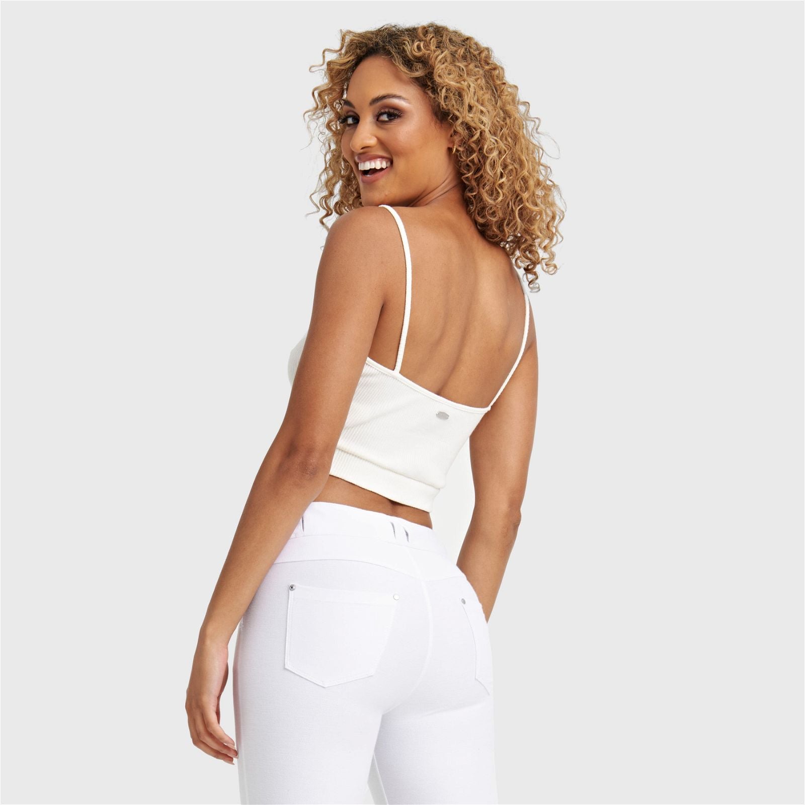 Cotton Ribbed Crop - White 2