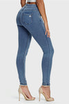 N.O.W® Denim - High Waisted - Full Length - Light Blue + Yellow Stitching 3