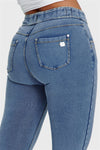 N.O.W® Denim - High Waisted - Full Length - Light Blue + Yellow Stitching 9