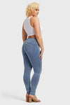 N.O.W® Denim - High Waisted - Full Length - Light Blue + Yellow Stitching 17