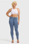 N.O.W® Denim - High Waisted - Full Length - Light Blue + Yellow Stitching 18