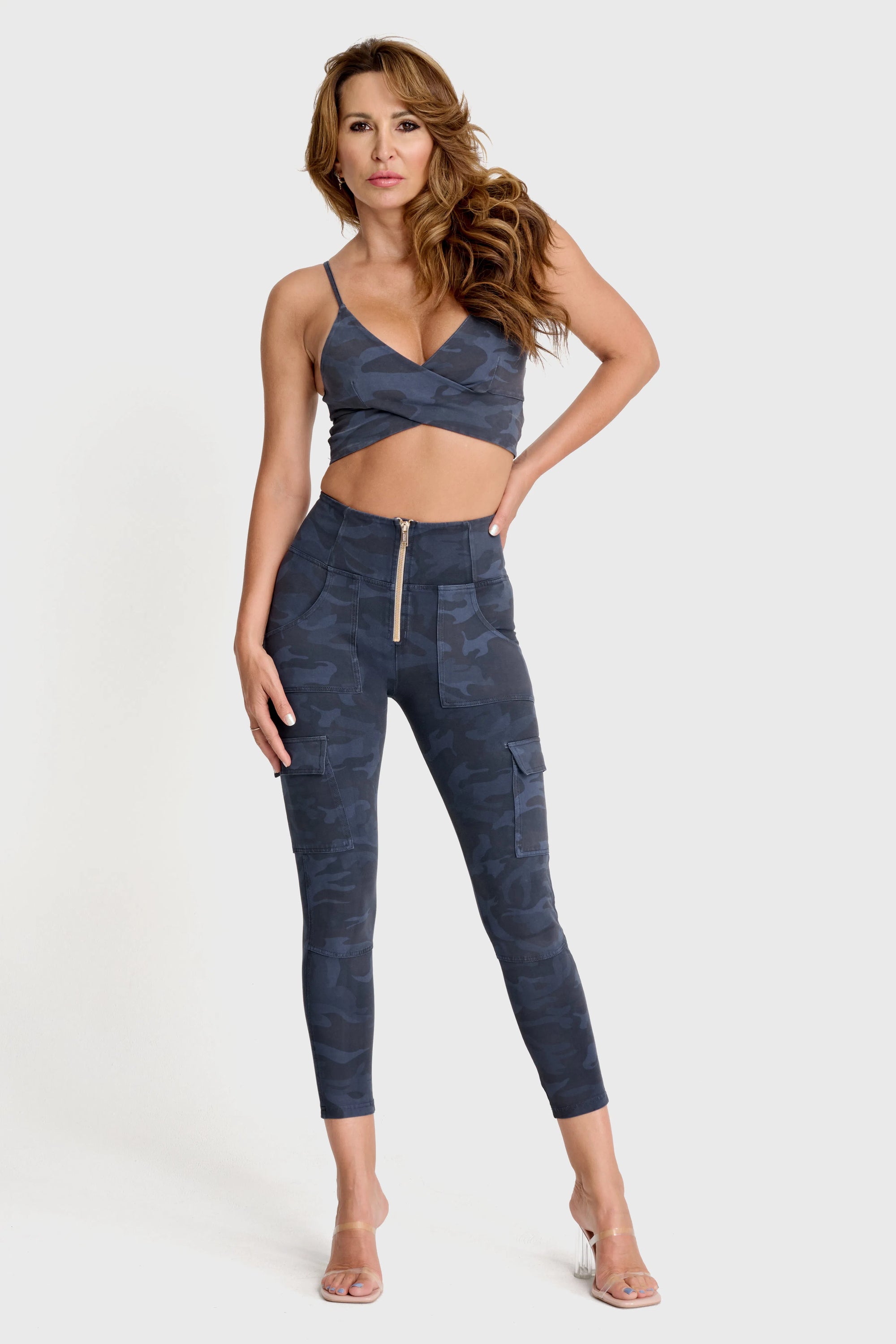 WR.UP® Cargo Fashion - High Waisted - 7/8 Length - Navy Blue Camo 3