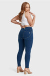 WR.UP® Curvy Denim - High Waisted - Full Length - Dark Blue + Yellow Stitching 8