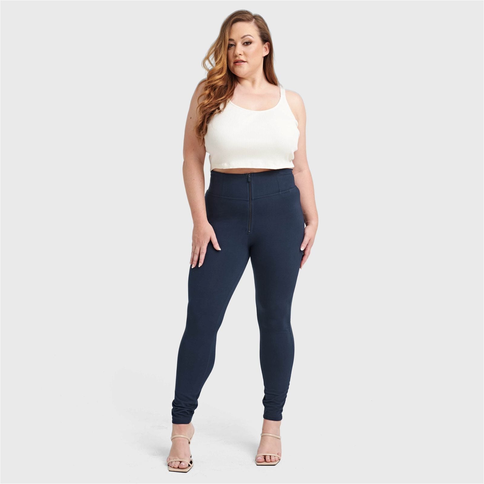 WR.UP® Curvy Fashion - Zip High Waisted - Full Length - Navy Blue 3