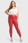 WR.UP® Curvy Faux Leather - High Waisted - Full Length - Red 4