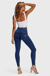 WR.UP® Denim - 3 Button High Waisted - Full Length  - Dark Blue + Yellow Stitching 6