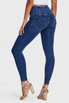 WR.UP® Denim - 3 Button High Waisted - Full Length  - Dark Blue + Yellow Stitching 8