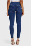 WR.UP® Denim - 3 Button High Waisted - Full Length  - Dark Blue + Yellow Stitching 9