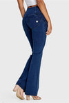 WR.UP® Denim - High Waisted - Bell Bottom Flare - Dark Blue + Blue Stitching 6