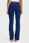 WR.UP® Denim - High Waisted - Bell Bottom Flare - Dark Blue + Blue Stitching 8