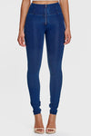 WR.UP® Denim - High Waisted - Full Length - Dark Blue + Blue Stitching 4