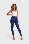 WR.UP® Denim - High Waisted - Full Length - Dark Blue + Blue Stitching 1