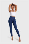 WR.UP® Denim - High Waisted - Full Length - Dark Blue + Blue Stitching 5