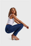 WR.UP® Denim - High Waisted - Full Length - Dark Blue + Blue Stitching 7