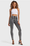 WR.UP® Denim - High Waisted - Full Length - Grey + Yellow Stitching 1
