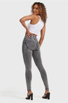 WR.UP® Denim - High Waisted - Full Length - Grey + Yellow Stitching 3