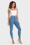 WR.UP® Denim - High Waisted - Full Length - Light Blue + Blue Stitching 5