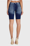 WR.UP® Denim - Mid Rise - Biker Shorts - Dark Blue + Blue Stitching 4