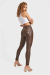 WR.UP® Faux Leather - High Waisted - Full Length - Chocolate 4