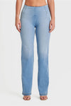 WR.UP® SNUG Jeans - High Waisted - Flare - Light Blue + Yellow Stitching 4