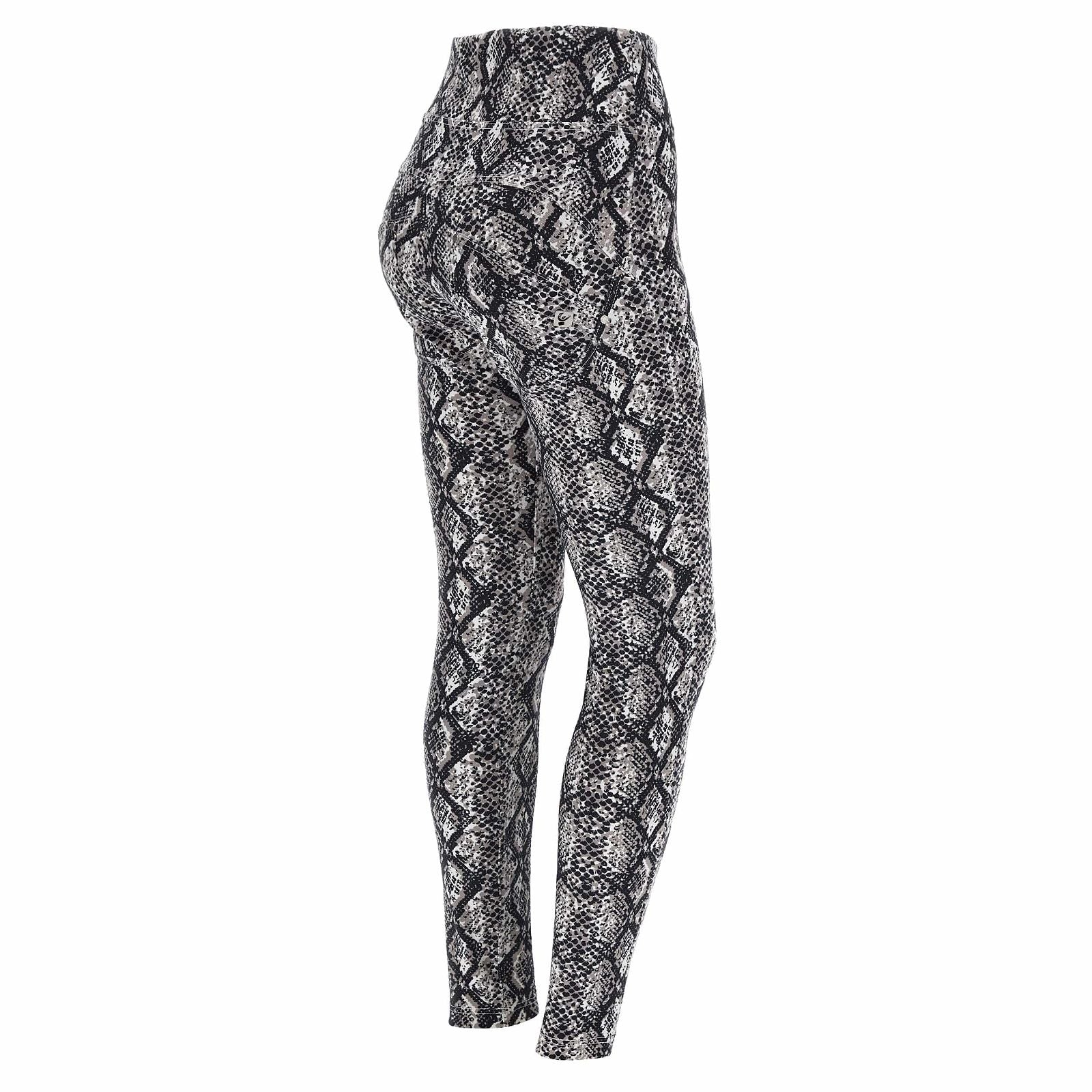 WR.UP® SNUG Jeans - High Waisted - Full Length - Black + White Snake Print 2