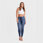 WR.UP® SNUG Jeans - High Waisted - Full Length - Dark Blue + Blue Stitching - Freddy Australia