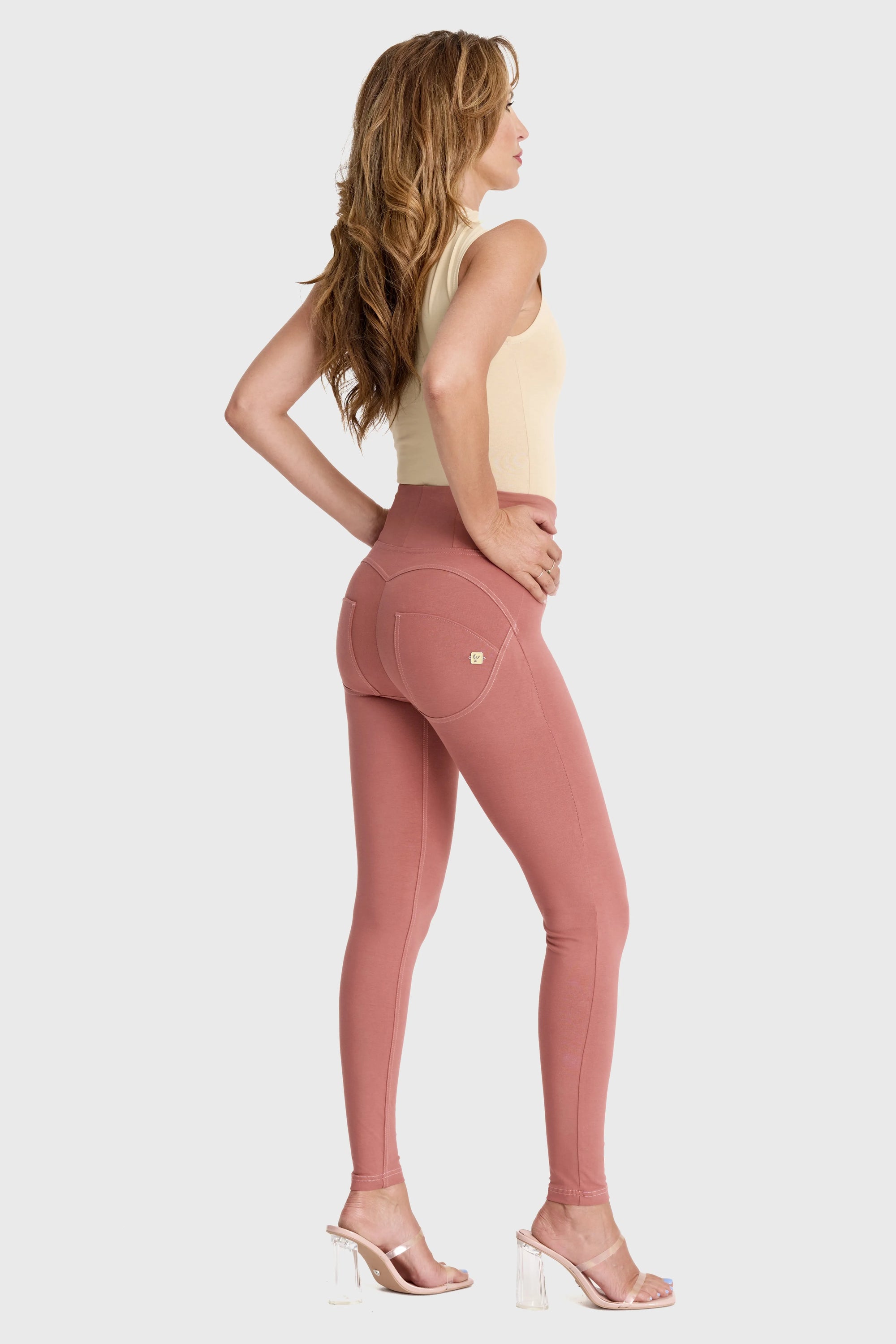 WRUP Fashion - High Waisted - Full Length - Dusty Rose 2