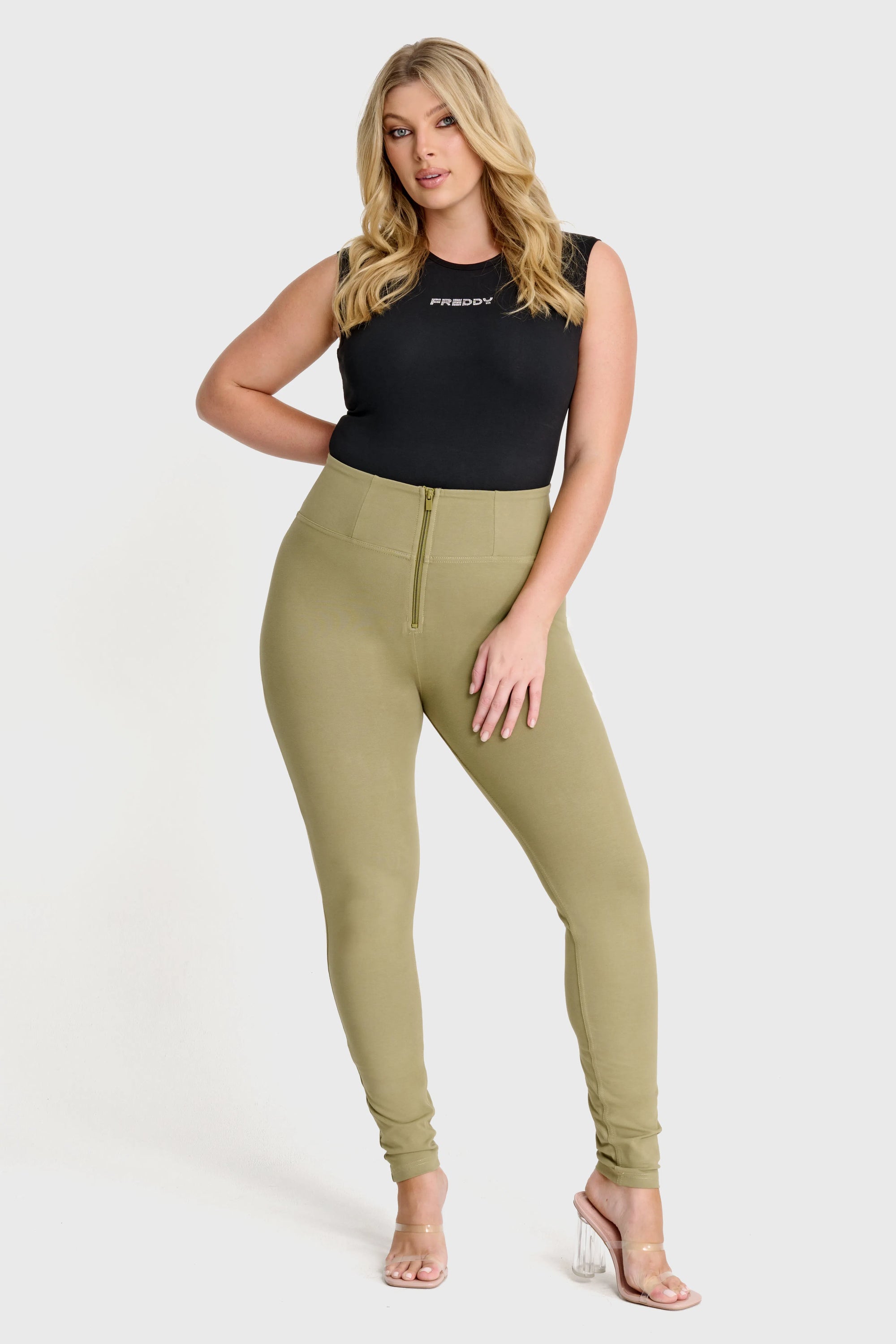 WRUP Fashion - High Waisted - Full Length - Sage Green 2