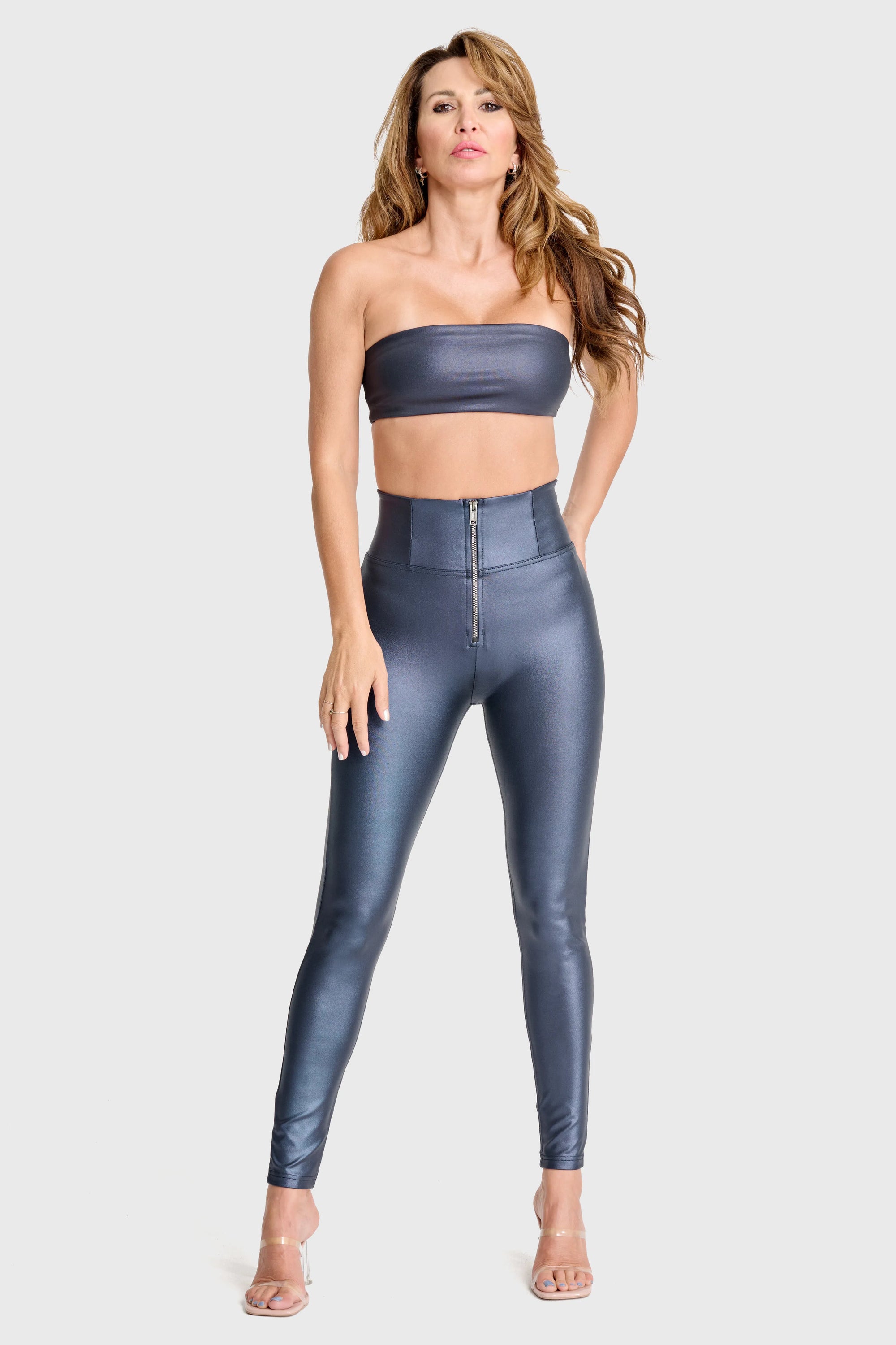 WR.UP® Disco Pants - Super High Waisted - Full Length - Deep Blue 2