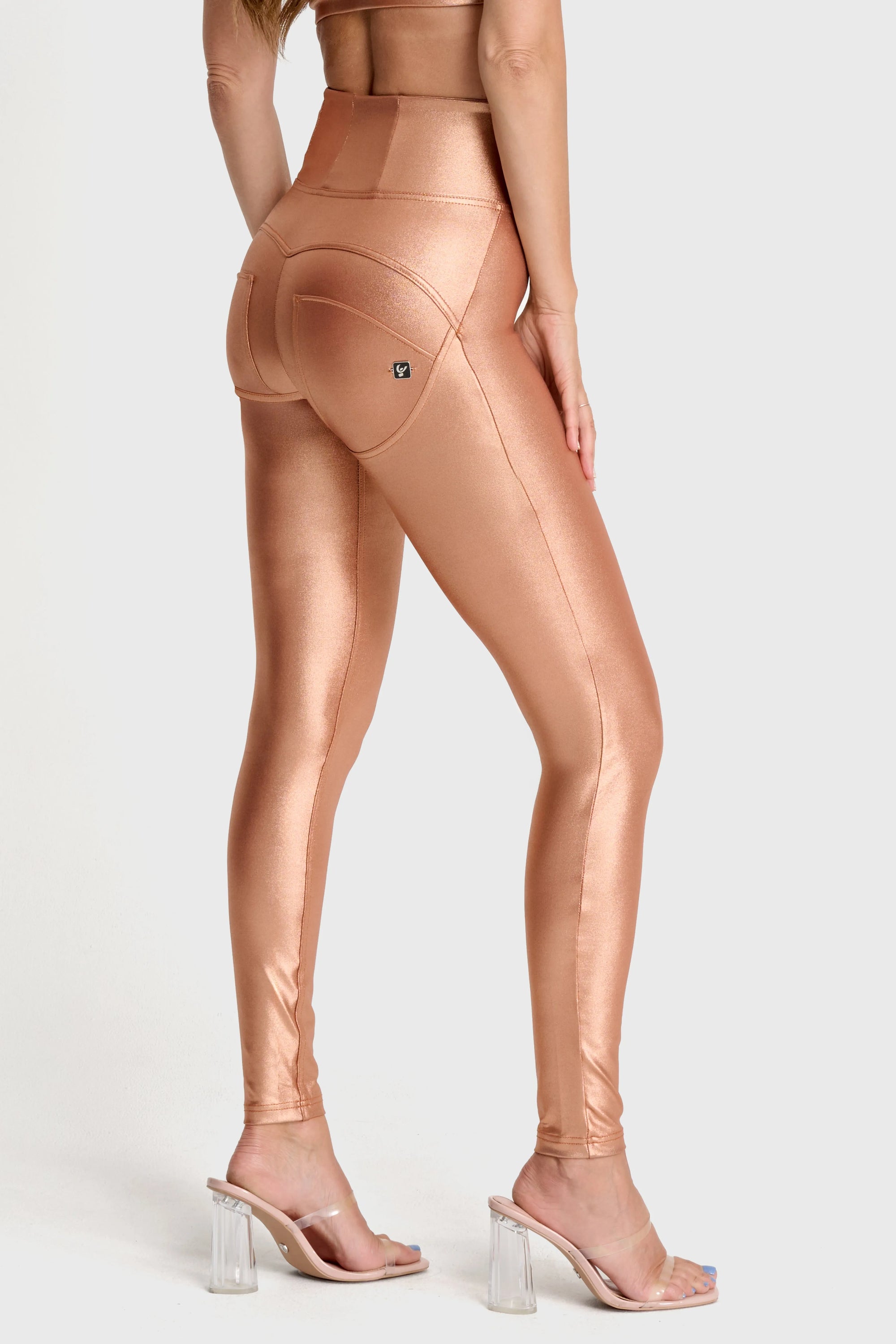 WR.UP® Disco Pants - Super High Waisted - Full Length - Rose Gold 2