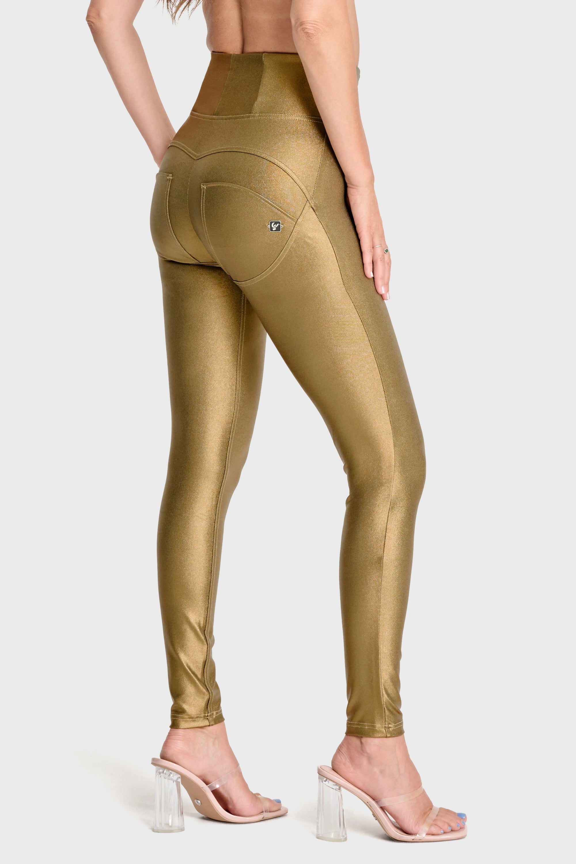 WR.UP® Disco Pants - Super High Waisted - Full Length - Olive Green 3