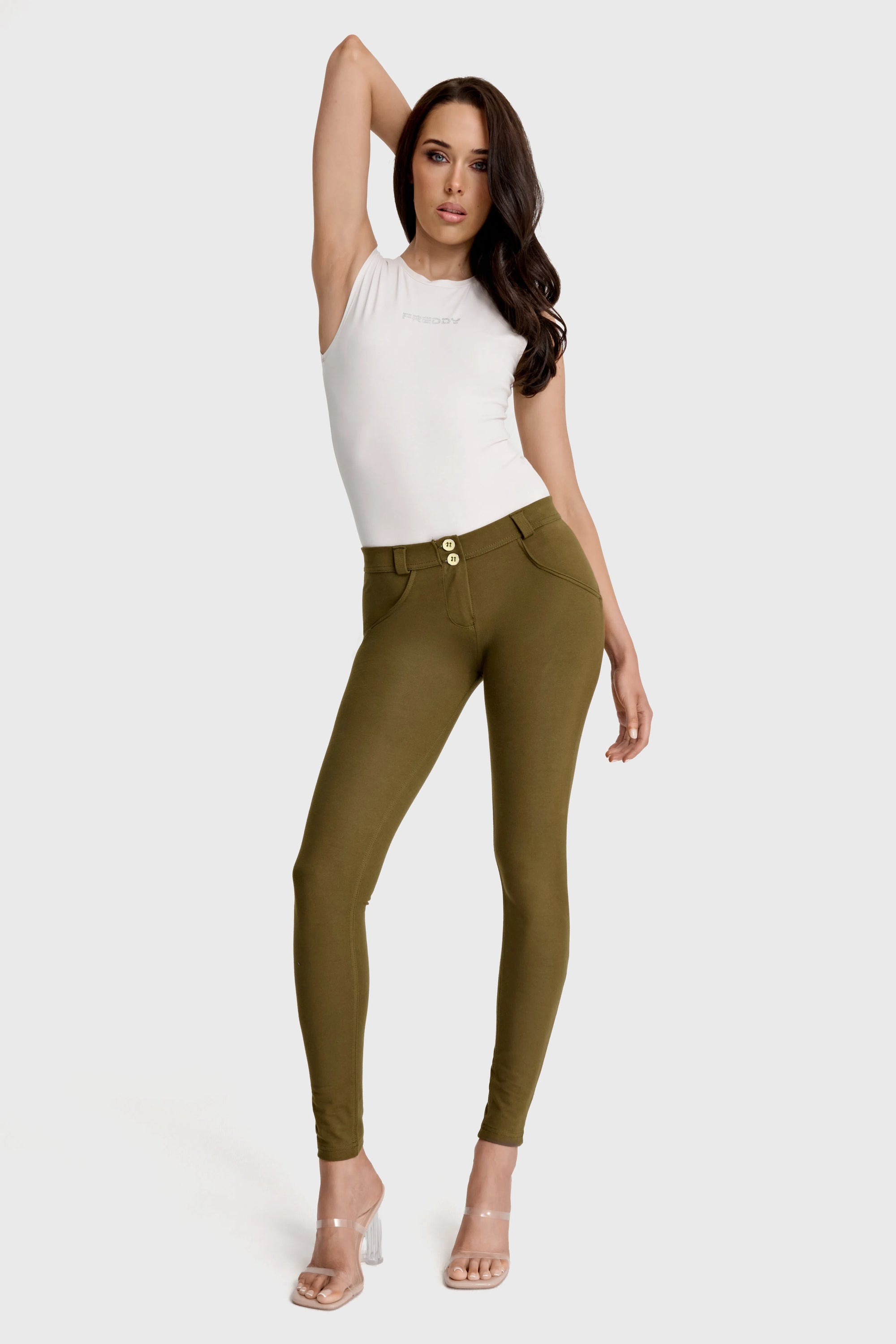 WRUP Fashion - Mid Rise - Full Length - Military Green 2