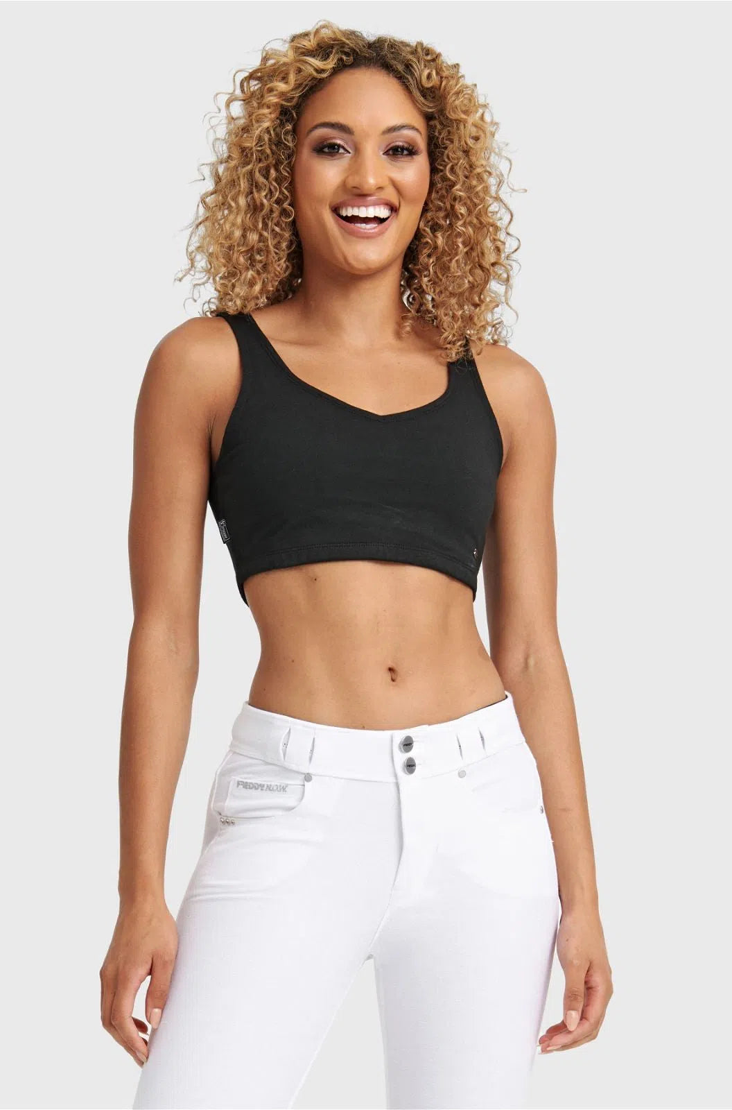 Cropped Tank Top - Black