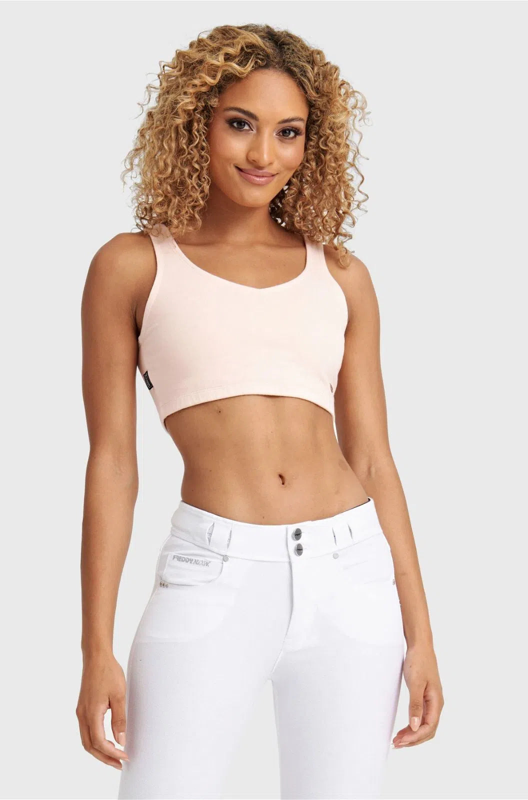 Cropped Tank Top - Peach