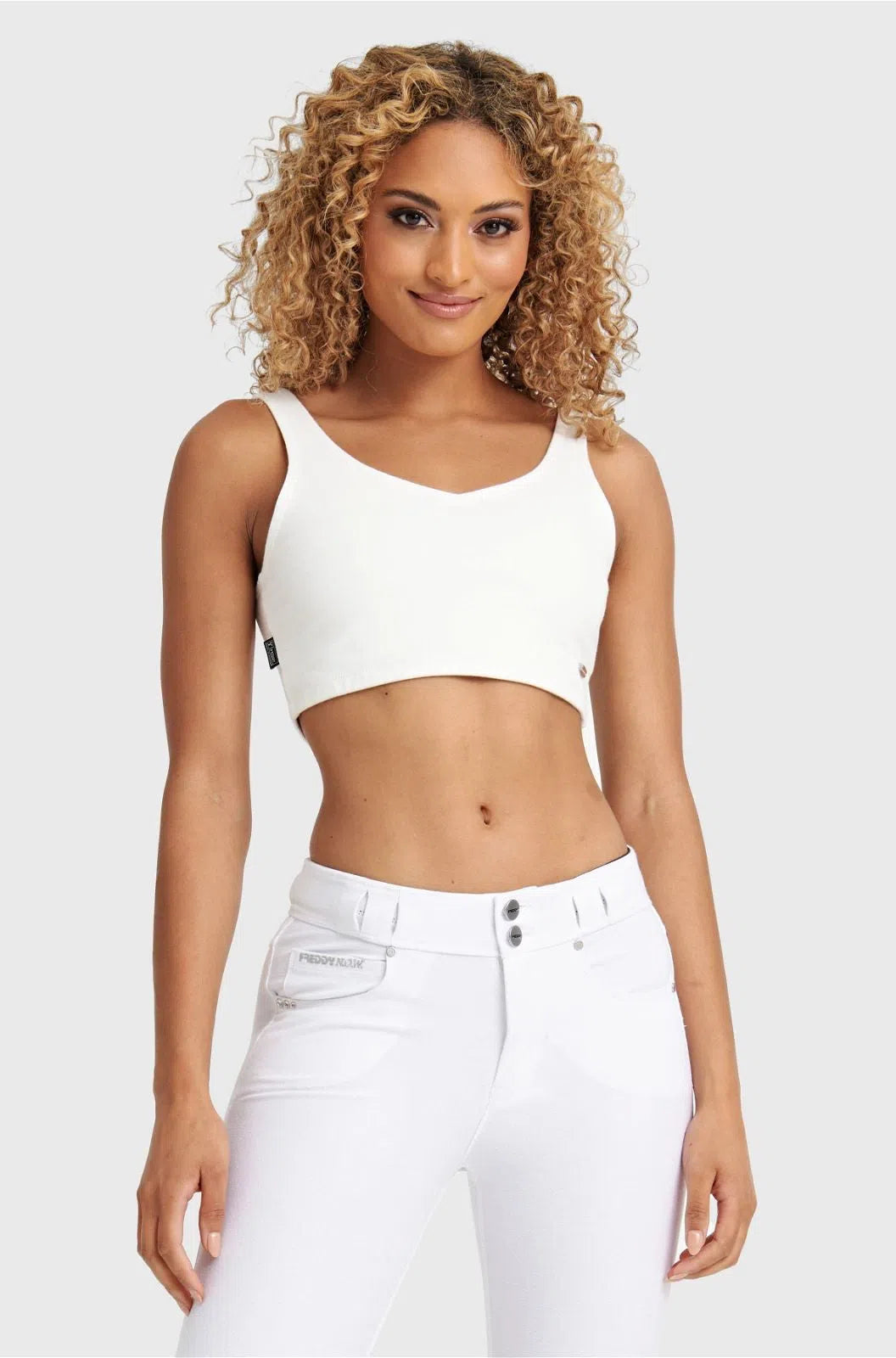 Cropped Tank Top - White