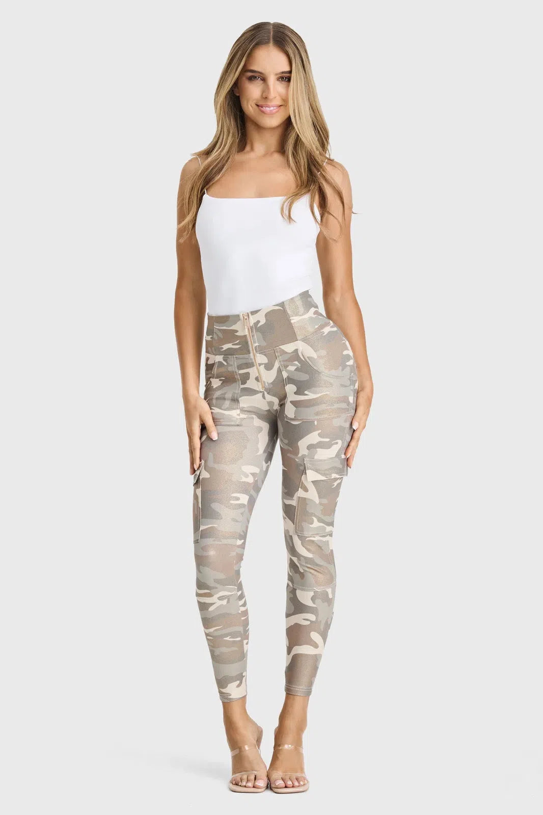 WR.UP® Cargo Fashion - High Waisted - 7/8 Length - Glitter Gold Camo 2