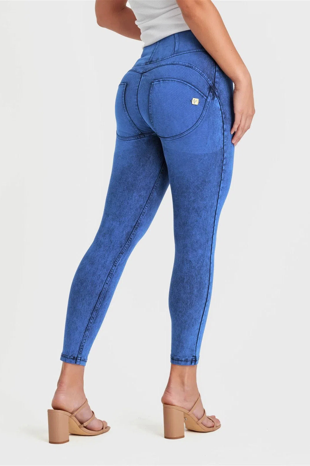 WR.UP® Denim - High Waisted - 7/8 Length - Cobalt Blue + Blue Stitching 1