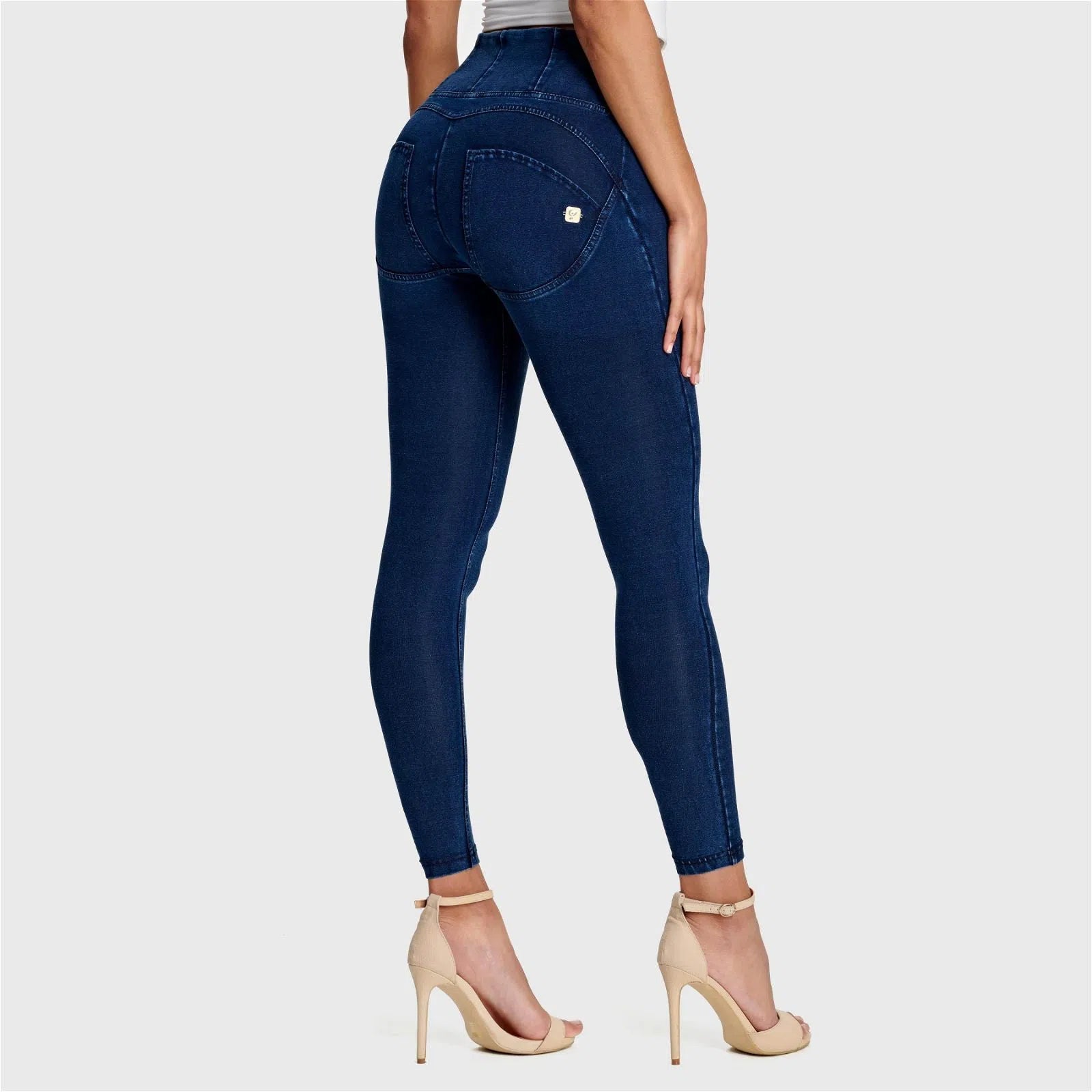 WR.UP® Denim - High Waisted - 7/8 Length - Dark Blue + Blue Stitching 2